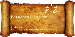 Patocskai Enikő névjegykártya