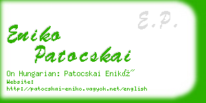 eniko patocskai business card